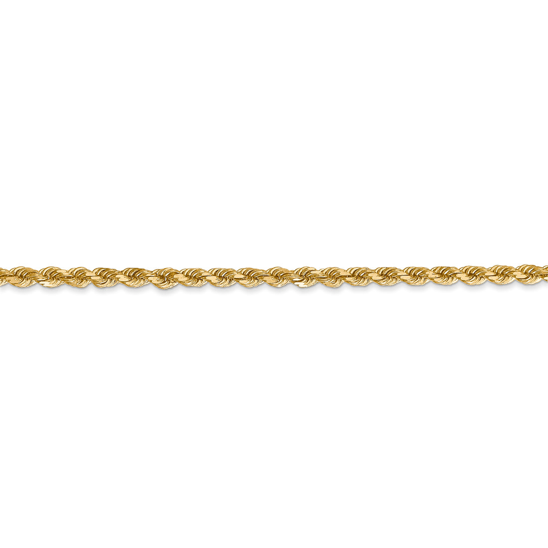 14k 2.75mm Diamond-cut Rope with Lobster Clasp Chain