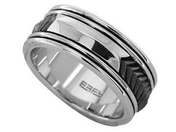 Men's Sterling Silver Black Coating Ring