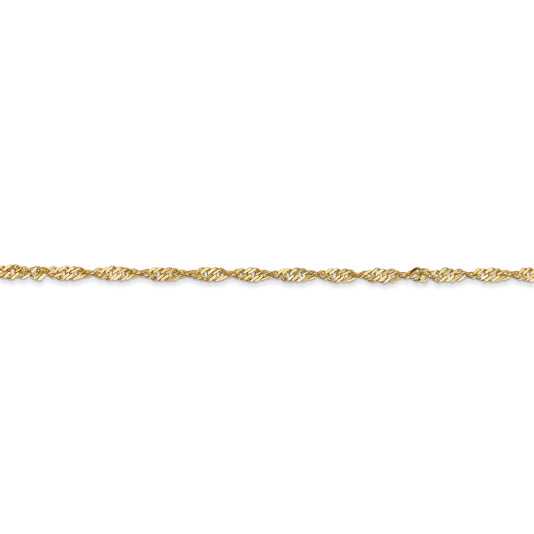1.70mm Singapore Chain Necklace Solid 14K Yellow Gold 18"