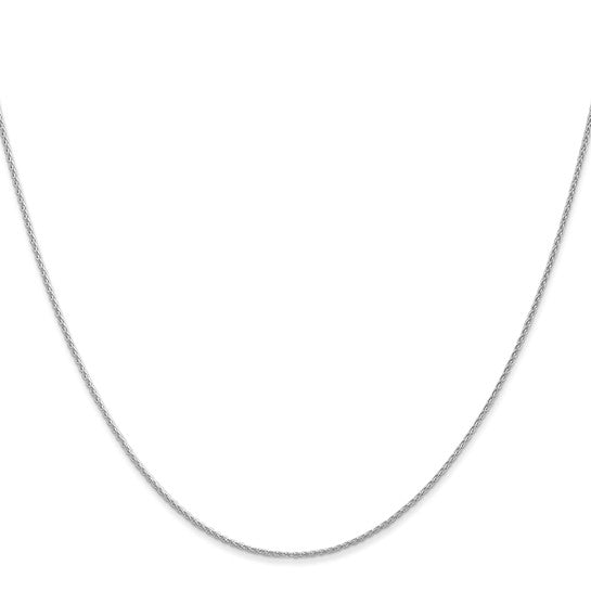 1mm Wheat Chain Necklace Solid 14K White Gold 20"
