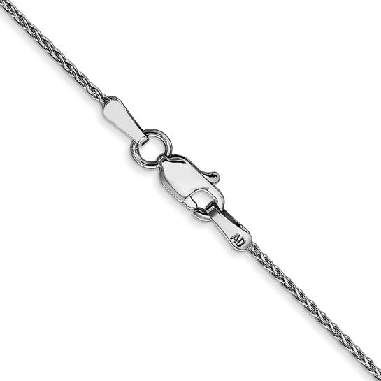 1mm Parisian Wheat Chain Solid 14K White Gold 18"