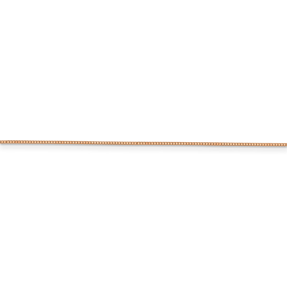 .7mm Box Chain Necklace Solid 14K Rose Gold 18"