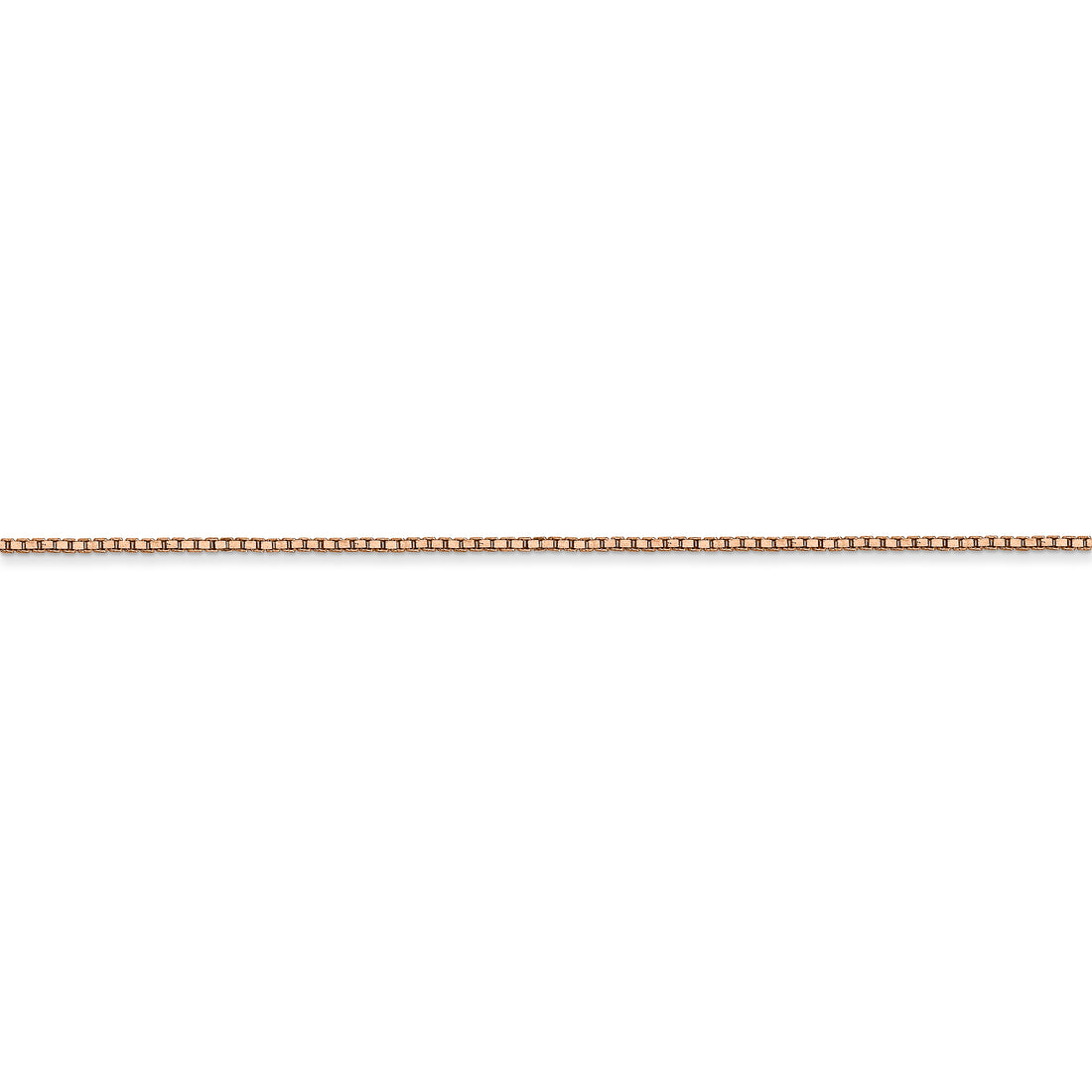 .9mm Box Chain Necklace Solid 14K Rose Gold 18"
