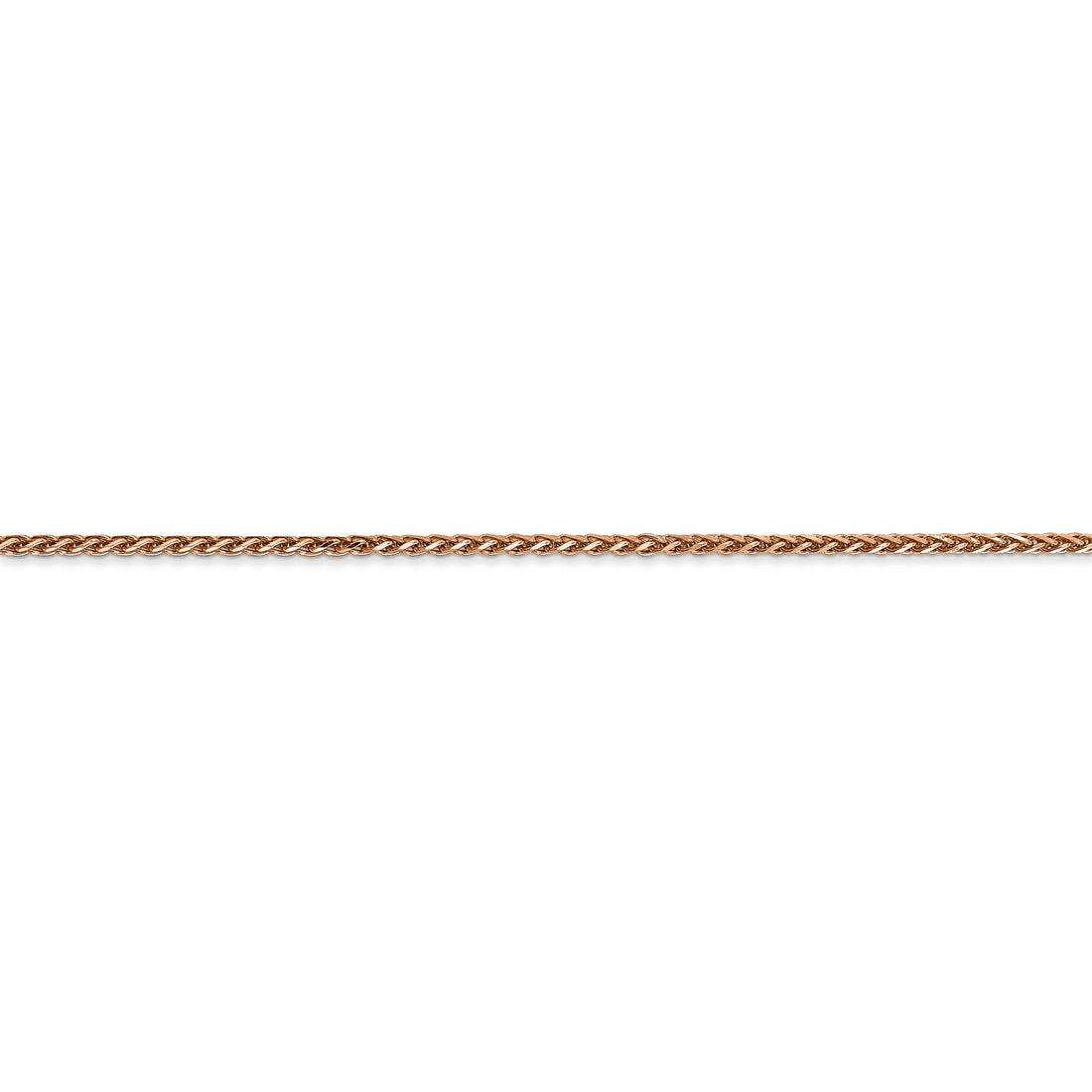 1.7mm Singapore Chain Necklace Solid 14K Rose Gold 18"