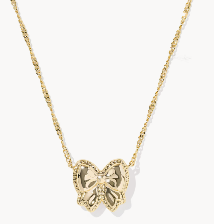 Haley Bow Gold Short Pendant Necklace