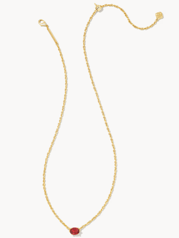 Cailin Gold Pendant Necklace in Burgundy Crystal