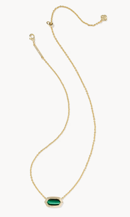 Elisa Bezel Gold Short Pendant Necklace