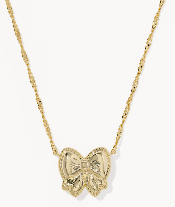 Haley Bow Gold Short Pendant Necklace