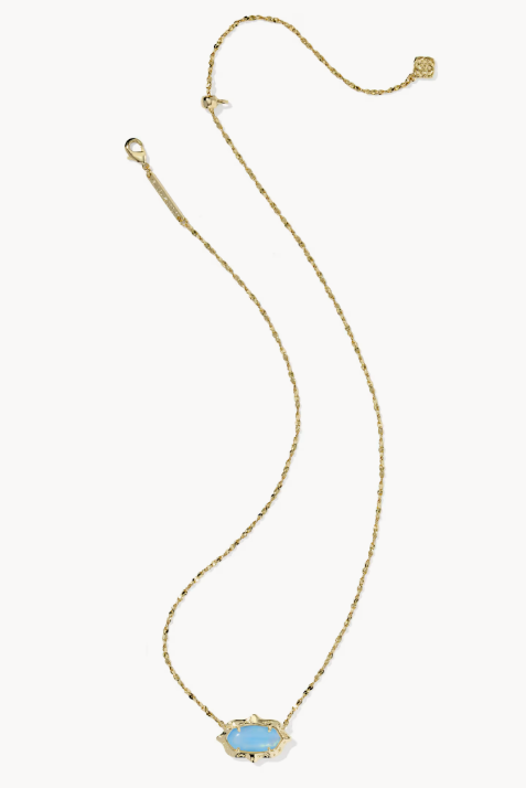 Elisa Scallop Frame Gold Short Pendant Necklace