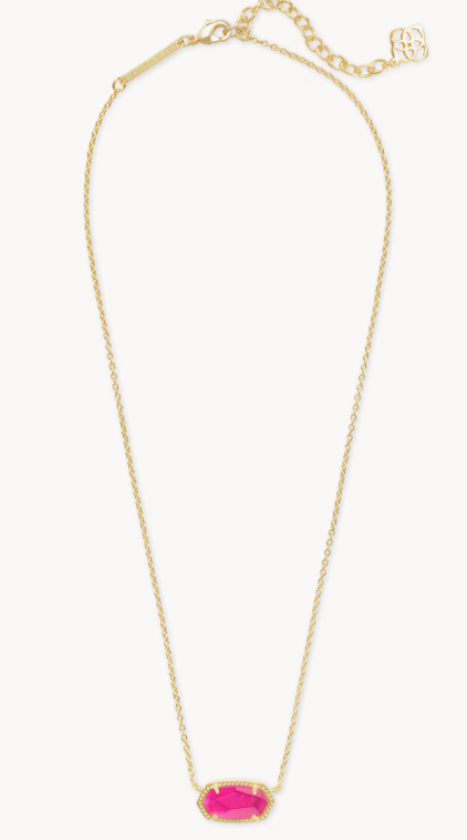 Elisa Gold Pendant Necklace in Azalea Illusion