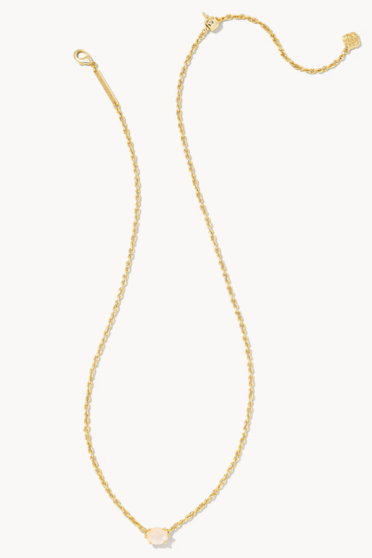 Cailin Gold Pendant Necklace in White Iridescent Crystal