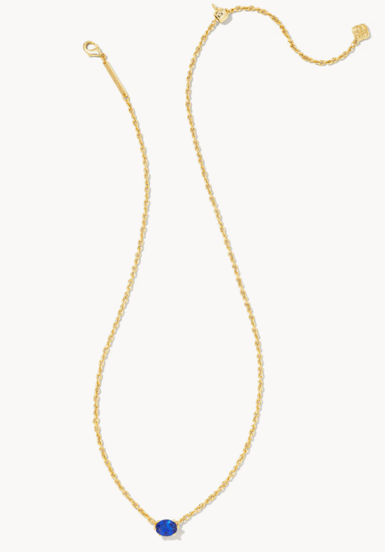 Cailin Gold Pendant Necklace in Blue Crystal