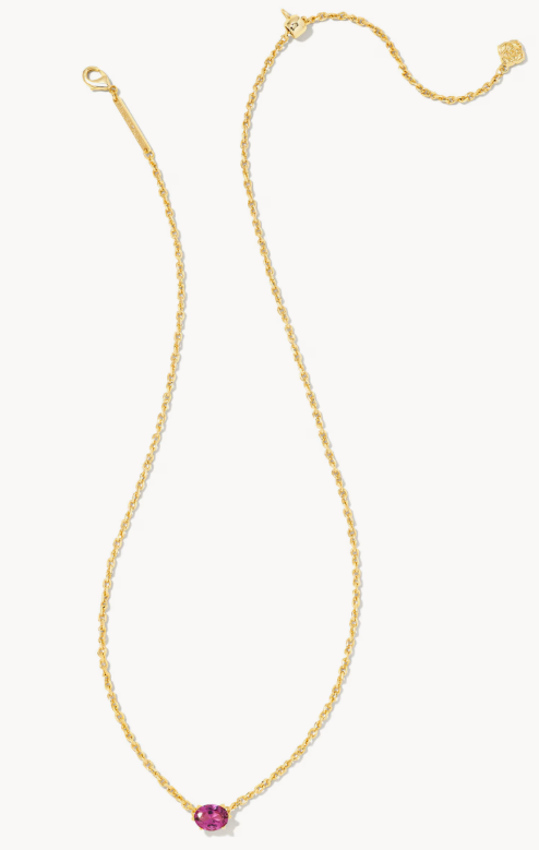 Cailin Gold Pendant Necklace in Purple Crystal
