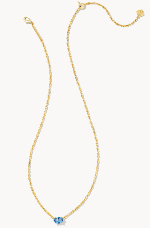 Cailin Gold Pendant Necklace in Blue Violet Crystal
