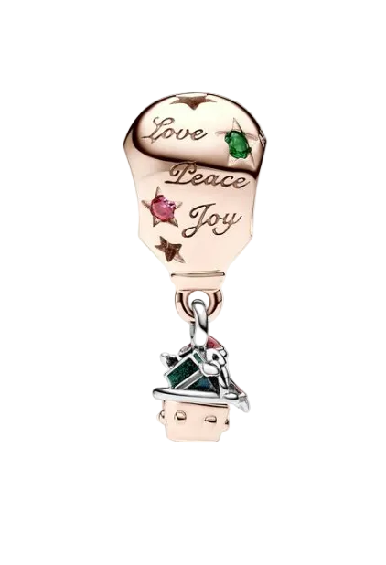 Two-tone Santa Claus in Hot Air Balloon Charm