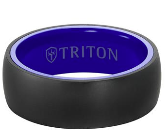 Triton Raw Ceramic Round Edge Tungsten Men's Band