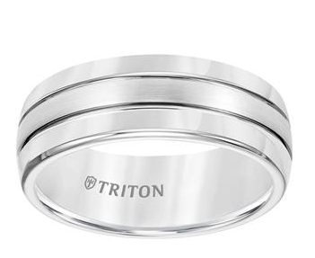 Triton White Tungsten Men's Band