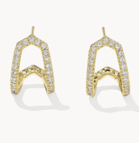 Daphne Pave Gold Huggie Earrings