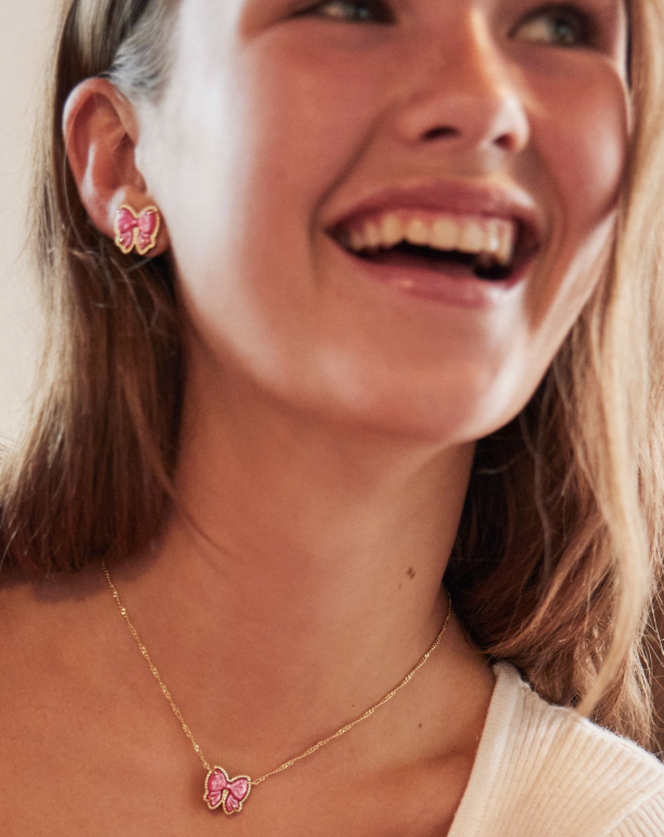 Haley Bow Gold Stud Earrings
