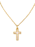 Gold Cross with Opal 