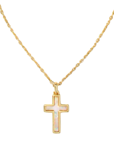 Gold Cross with Opal 