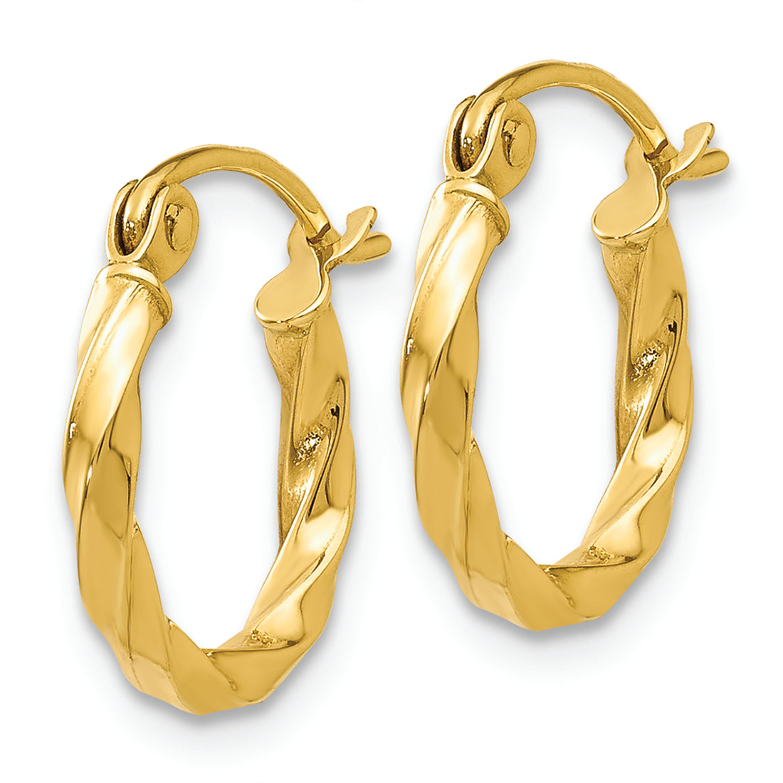 14k Twist Polished Hoop Earring