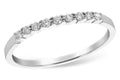 Ladies 14 karat white gold anniversary/wedding band containing nine diamonds of H / J color and SI2 / I1 clarity. Diamond weight is available in 1/8 carat total weight up to 1 carat total weight.