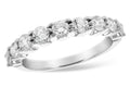Ladies 14 karat white gold anniversary/wedding band containing nine diamonds of H / J color and SI2 / I1 clarity. Diamond weight is available in 1/8 carat total weight up to 1 carat total weight.