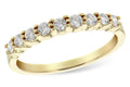 14 karat yellow gold anniversary/wedding band containing nine diamonds of H / J color and SI2 / I1 clarity. Diamond weight is available in 1/8 carat total weight up to 1 carat total weight.