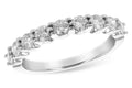Ladies 14 karat white gold anniversary/wedding band containing nine diamonds of H / J color and SI2 / I1 clarity. Diamond weight is available in 1/8 carat total weight up to 1 carat total weight.