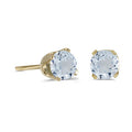 14 karat yellow gold 4mm Aquamarine stud earrings.