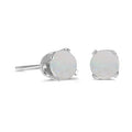 14 karat white gold 4mm Opal stud earrings.