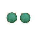 14 karat yellow gold 5mm Emerald stud earrings.