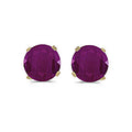 14 karat yellow gold 5mm Ruby stud earrings.