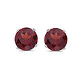 14 karat white gold 5mm Garnet stud earrings.