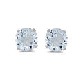 14 karat white gold 5mm Aquamarine stud earrings.