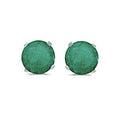 14 karat white gold 5mm Emerald stud earrings.