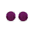 14 karat white gold 5mm Ruby stud earrings.