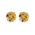 14 karat white gold 5mm Citrine stud earrings.