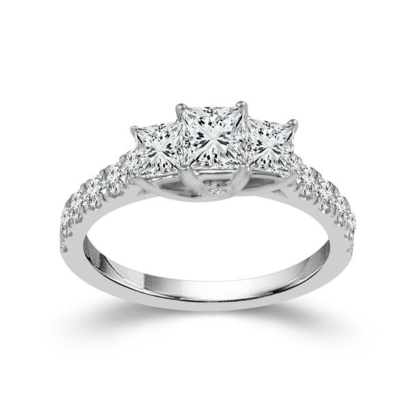 PRINCESS 3 STONE RING WITH SIDES
